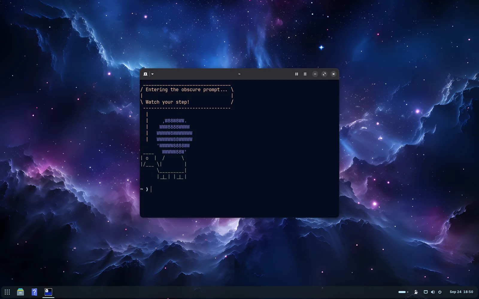 The Based Workstation desktop, booted live