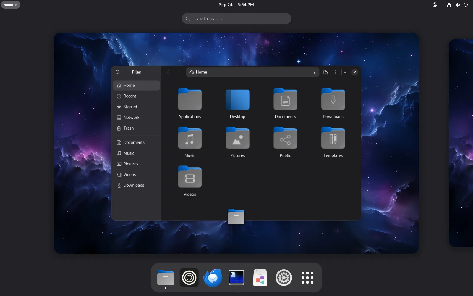 The Based GNOME desktop, booted live