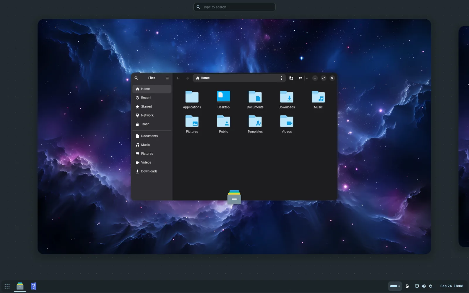The Based Zorin look desktop, booted live
